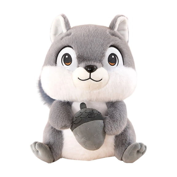 Squirrel Plush Toy, Fluffy Big Tail, 1 Pack Soft Stuffed Animal with Acorn, Can Be Used as Throw Pillow for Kids Adults Bedroom Living Room Sofa Decoration