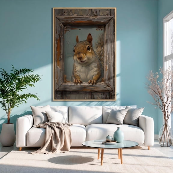 Squirrel Portrait Poster: Forest Animal Wall Art, Unframed Poster Size 24x36