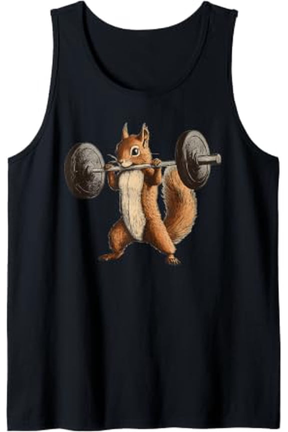 Squirrel Powerlifting Weightlifting Gym Workout Tank Top Size S-3XL