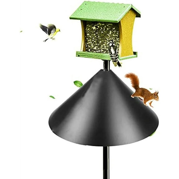 Squirrel Proof Baffle, 12-14-16-18-inch Wide Squirrel Guard Stopper for Outdoor Bird Feeder Poles or Outside Shepherd Hooks, Black