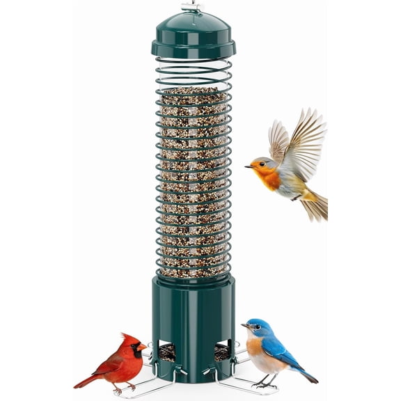 Squirrel Proof Bird Feeder,Metal Bird Feeders for Outdoors Hanging ,Bite Proof,Weatherproof,Durable Bird Feeders for Garden Yard Decor