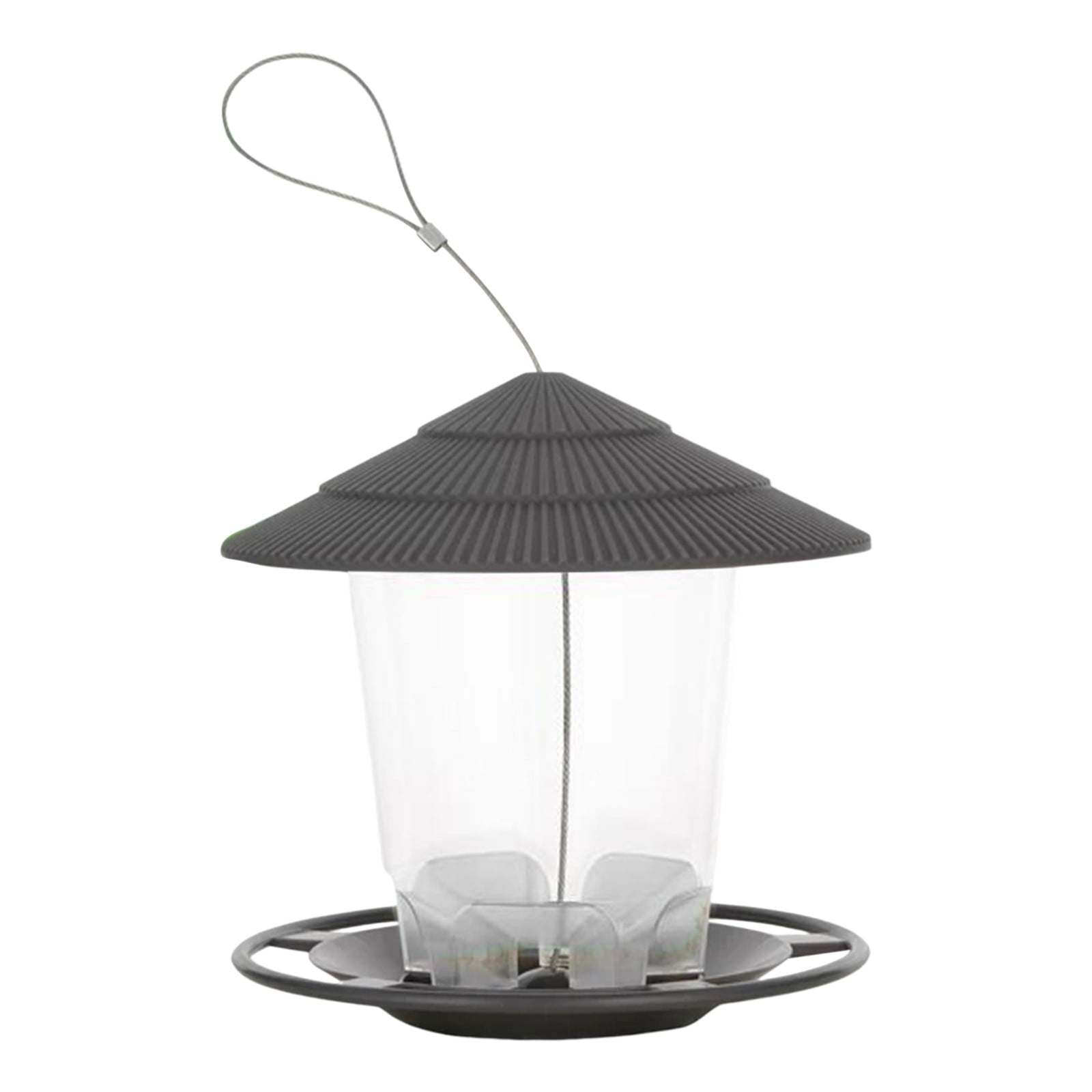 Squirrel Proof Bird Feeder for Outdoors-Easy Clean & Fill,Transparent Design with Sturdy Wire & Roof,Rainproof Hanging Feeder for Backyard,Garden,Terrace,and Yard Decor