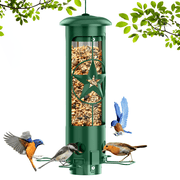 Squirrel Proof Bird Feeders for Outdoors Hanging, Metal Squirrel Proof Bird Feeder with Gravity Protection, 3LB Large Capacity Wild Bird Feeders for Outside Finch, Cardinal, Blue Jay