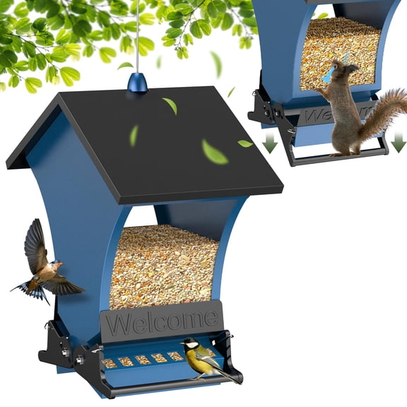 Squirrel Proof Bird Feeders for Outdoors, 5LB Metal Hanging Feeders, Large Wild Feeders for Cardinals, Chickadees, Durable Backyard Feeders