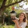 thumbnail image 1 of Squirrel-Proof Bird Feeders for Outdoors Hanging Black Clear Reservoir Automatic Feeding Station 1 Pc Wild Bird Lovers, 1 of 6