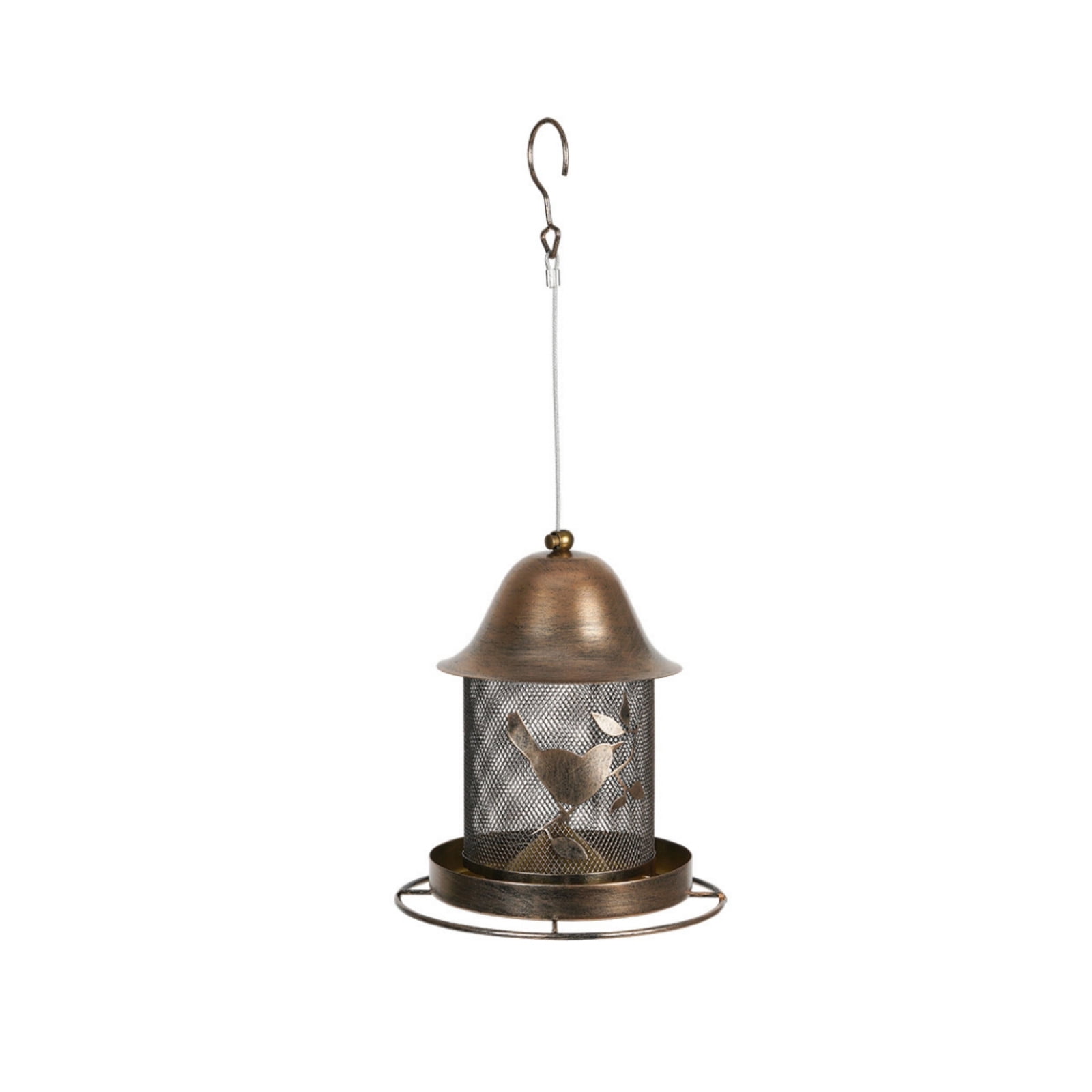 Squirrel Proof Metal Bird Feeder, Outdoor Sturdy Hanging Feeder, Adjustable Seed Garden Birdhouse, Patio Decorative Feeder Station, 14.17x7.87x6.69 Inches