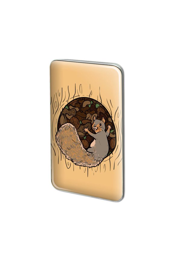 Squirrel Protecting His Nuts Metal Rectangle Lapel Hat Pin Tie Tack Pinback