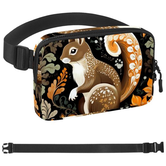Squirrel Running Belt Fanny Packs for Women & Men, Waist Pack Runners Bag Money Belt Phone Holder for Running Sports Hiking Traveling