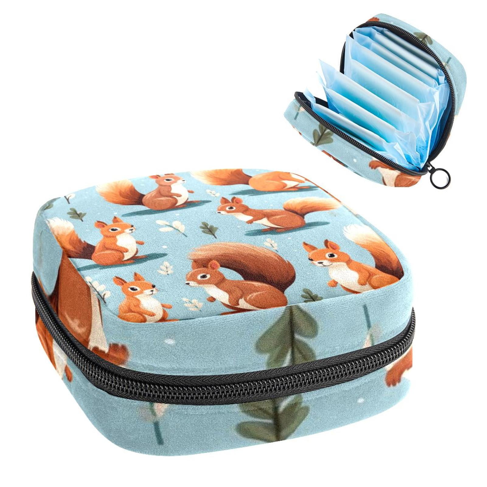 Squirrel Sanitary Napkin Purse Period Bag Small Storage Travel Security