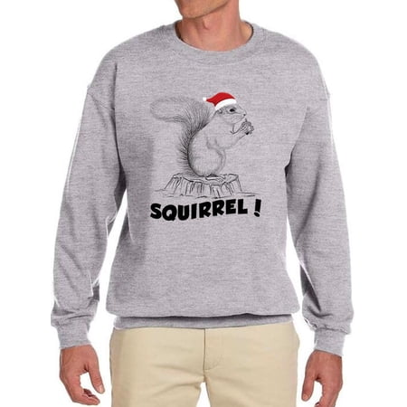 Squirrel! Santa Sweatshirt Men -Smartprints Designs, Male 4X-Large