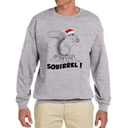 Squirrel! Santa Sweatshirt Men -Smartprints Designs, Male Large