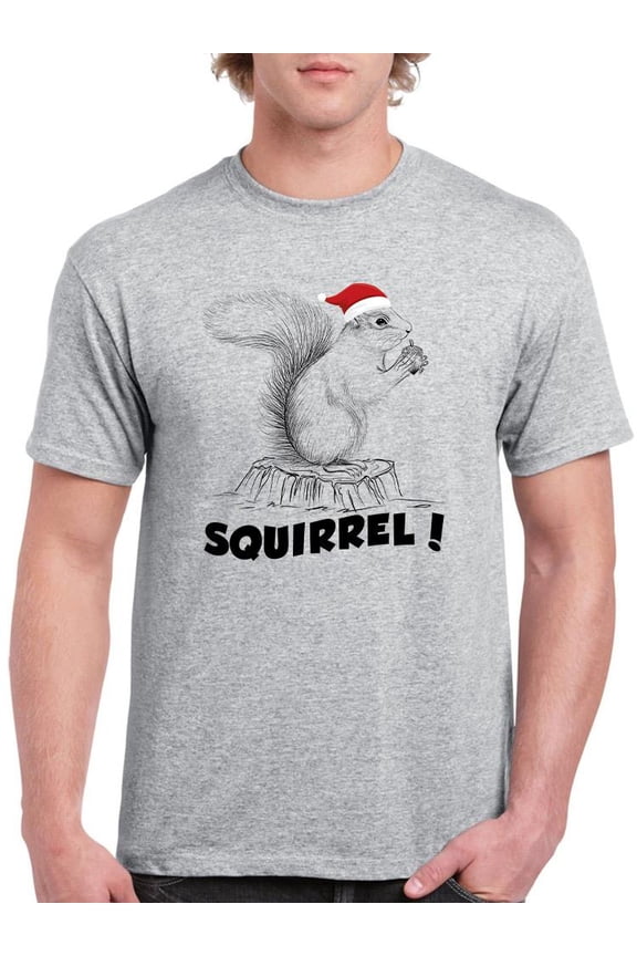 Squirrel! Santa T-Shirt Men -Smartprints Designs, Male XX-Large