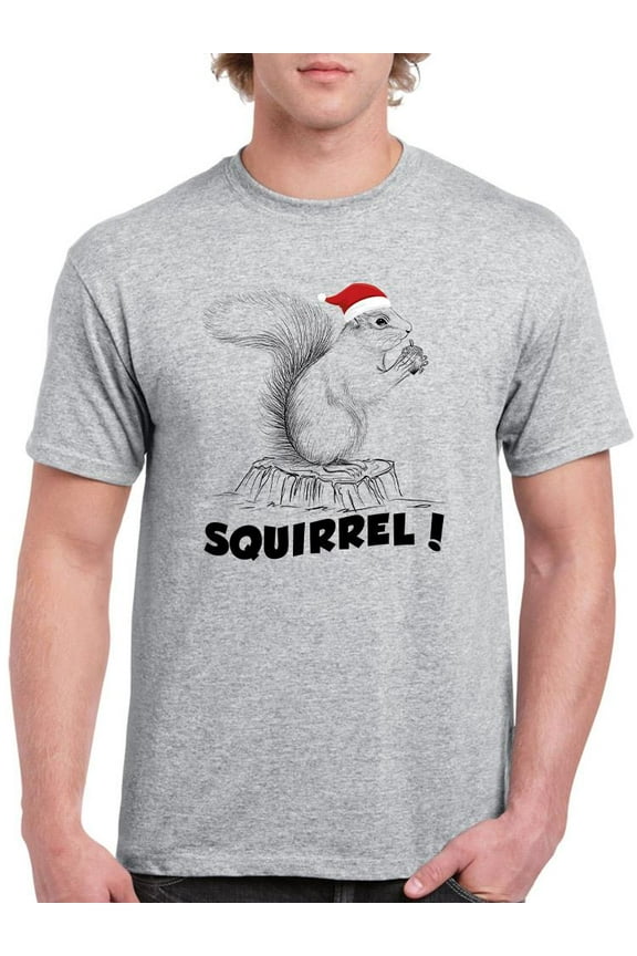 Squirrel! Santa T-Shirt Men -Smartprints Designs, Male x-Large