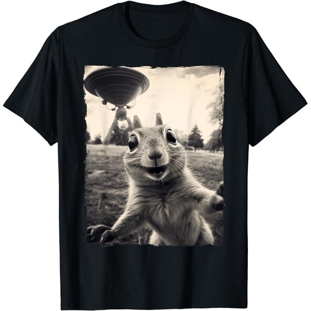 Squirrel Selfie with UFOs Squirrel Mom Funny Lover Unisex TShirt