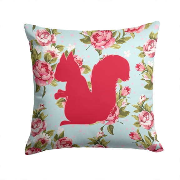Squirrel Shabby Chic Blue Roses BB1119 Fabric Decorative Pillow