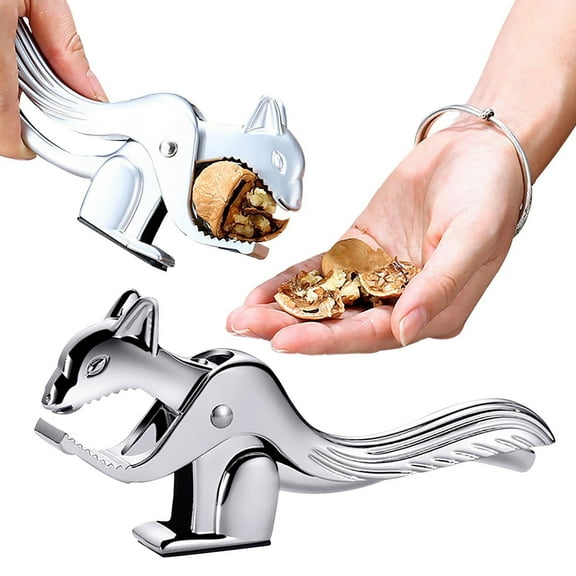 Squirrel-Shaped Nutcracker - 6.9 Inch High Strength Zinc Alloy Nut Sheller with Non- Base - Ergonomic Handle for Walnuts, Hazelnuts & Chestnuts - Unique Kitchen Gadget for Nut Lovers