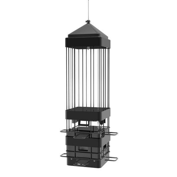 Squirrel Shield Metal Squirrel Proof Advantage Cage Feeder 3.2QT, Black