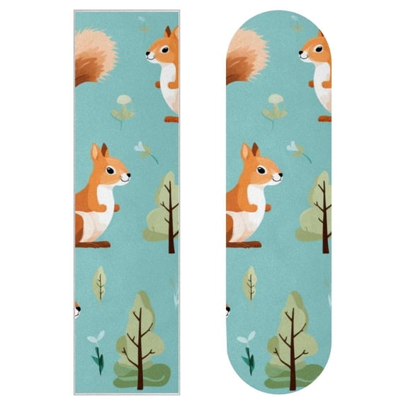 Squirrel Skateboard Grip Tape - Pack of Two, Emery Surface, PVC Back, 8.8x32.6in/22.4x83 cm Size, Skateboard Stickers