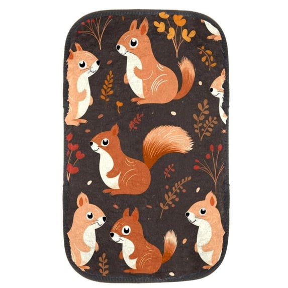 Squirrel Soft Comfortable Furry Printed Car Armrest Pad Armrest Accessories Car Armrest Cover 12.5x8.2 Inch