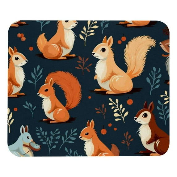 Squirrel Square 8.3x9.8 Inch Non-Slip Rubber Bottom Printed Desk Mat Gaming Mouse Pad Mousepad Suitable for Office and Gaming