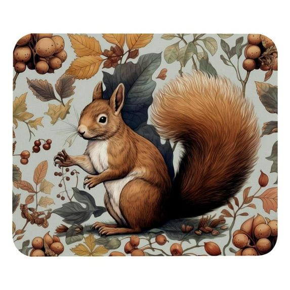 Squirrel Square Mouse Pad, 8.3x9.8 Inch, Non-Slip Rubber Bottom, Printed Desk Mat for Office and Gaming