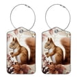 thumbnail image 1 of Squirrel Square PU Leather Luggage Tags, 2 Pack, with Privacy Cover and Stainless Steel Ring - Suitable for Travel, Backpack, Handbag - Bag Tags, Handbag Tags, 1 of 7