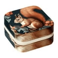 thumbnail image 1 of Squirrel Square Travel Jewelry Box Earring Necklace Bracelet Holder Organizer Stand Display Case Decorative Storage Box, 1 of 6