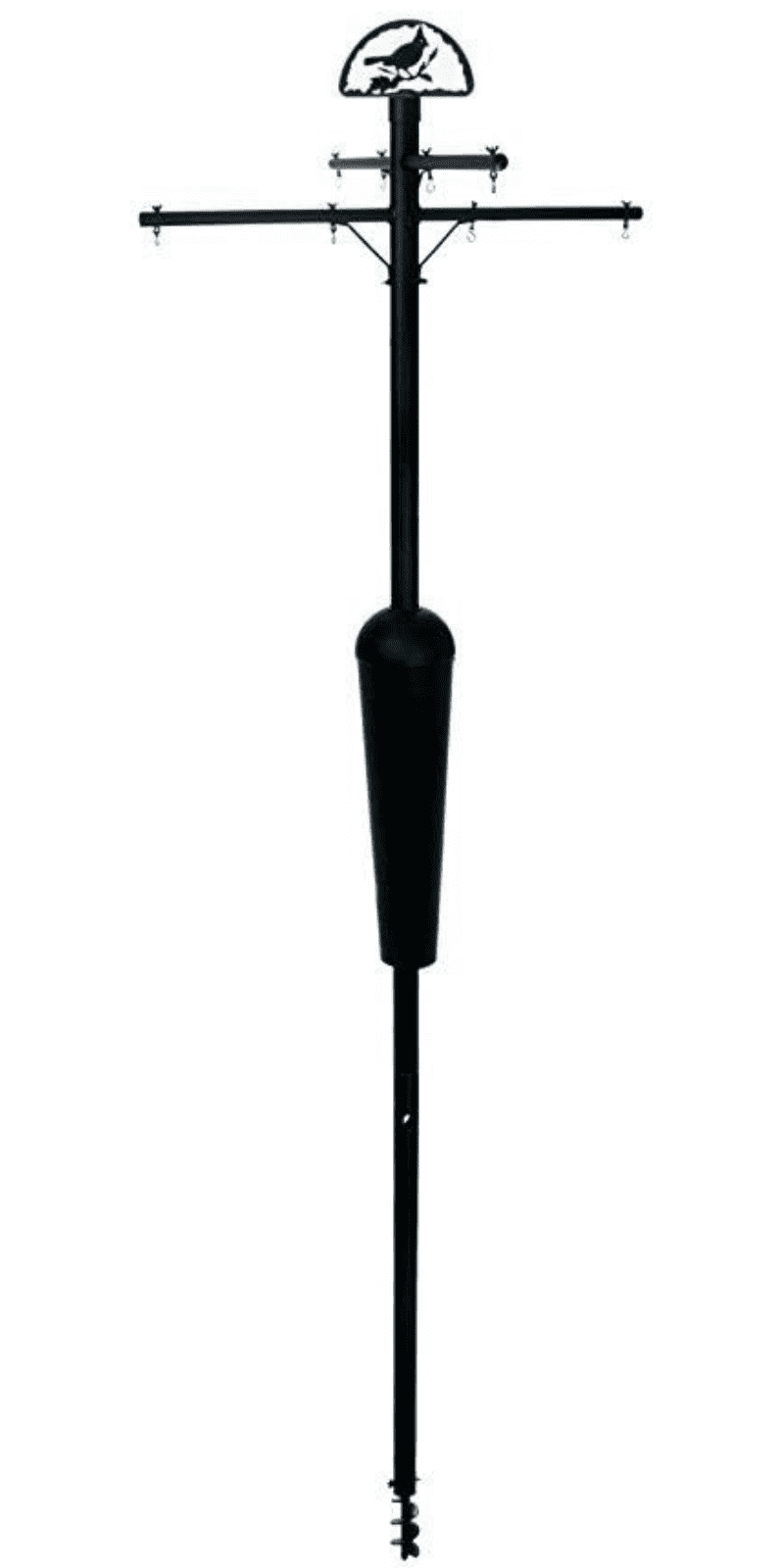Black 96" Steel Squirrel Proof Bird Feeder Pole System