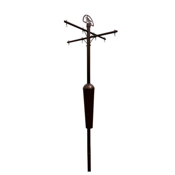 Squirrel Stopper Deluxe Bird Feeder Pole – 100% Squirrel-Proof with Patented Baffle, Heavy-Duty Steel, Easy Installation, Holds 8 Feeders, Wind Chimes, Plants - Bronze