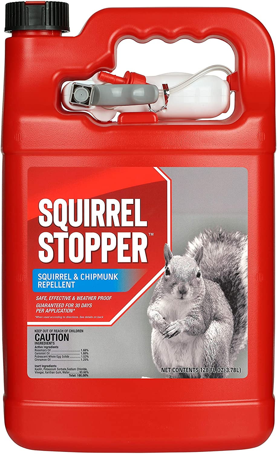 Squirrel Stopper Repellent - Safe & Effective, All Natural Food Grade Ingredients; Repels Squirrels and Chipmunks; Ready to Use, 1 Gallon Liquid Refill Bottle