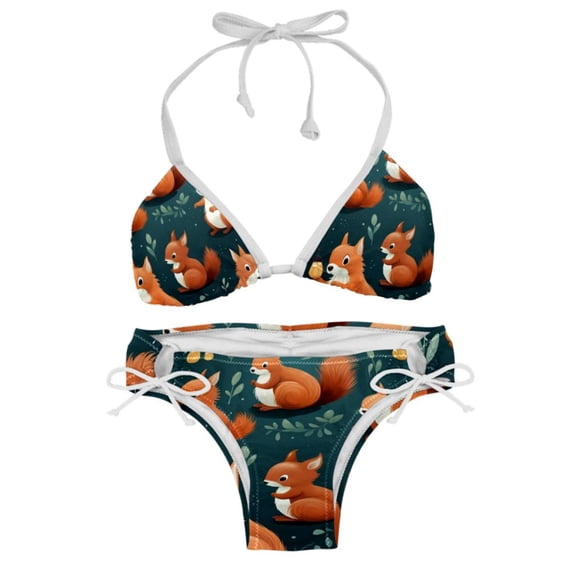 Squirrel Swimming Suits Women Bikini Sets, Detachable Sponge, Adjustable Strap, Two-Pack - Ideal for Beach and Pool Parties