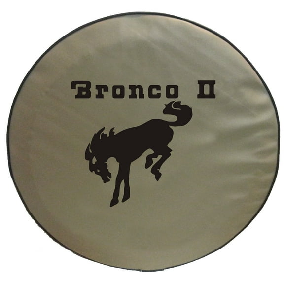 Squirrel Tan BRONCO II 27-in - US Made SpareCover Heavy Duty Vinyl Tire Cover Black Trim - MADE IN THE USA