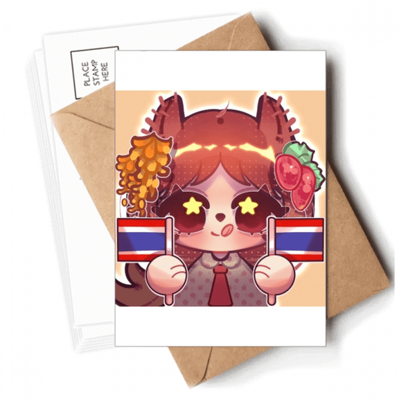 Squirrel Thailand Flag Flower Postcards Envelopes Blank Note Cards Mailing