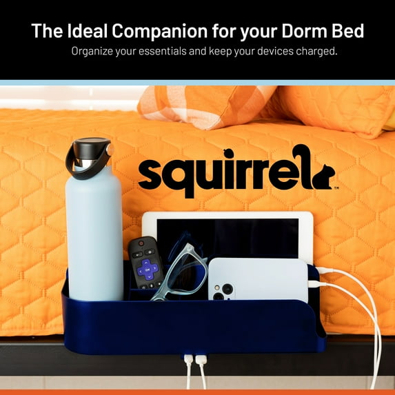 Squirrel- The Bedside Perch | USB Charging Bedside Caddy and Bed Table Tray Organizer