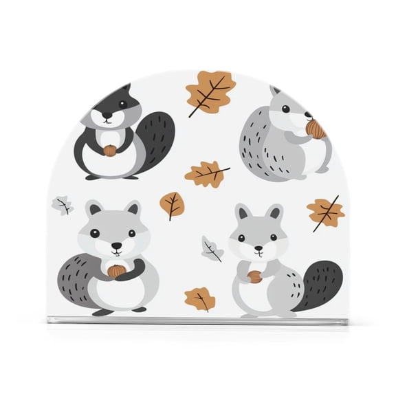 Squirrel Thick U Shape Acrylic Napkin Holder Non Slip Space Saving for Kitchen