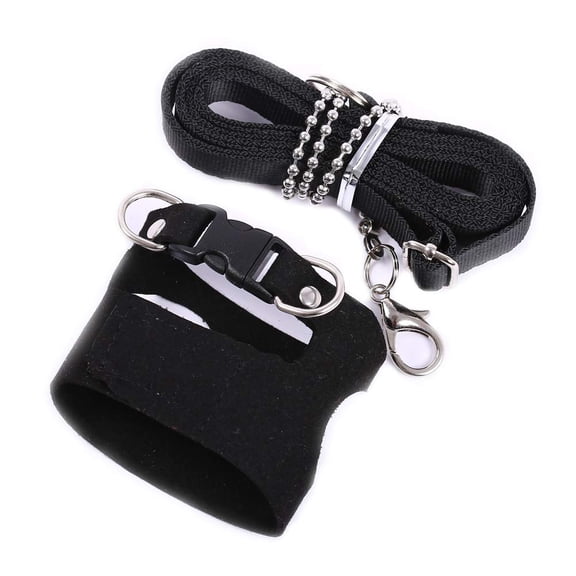 Squirrel Traction Rope with , Adjustable Small Animal Walking Harness, Anti-Biting Chain Rope Vest Strap for Hamster Gerbil Rat Mouse Ferret Chinchilla and Small Animalsblack