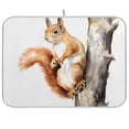 thumbnail image 1 of Squirrel Tree Wood Dish Drying Mat Dish Drainer Rack Mats Water Absorbent Non-Slip Easy Clean Heat Resistant for Kitchen Counter, 1 of 8