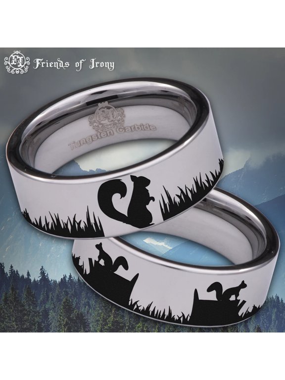 Squirrel Tungsten Carbide Ring