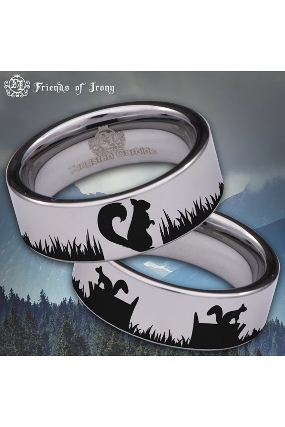 Squirrel Tungsten Carbide Ring