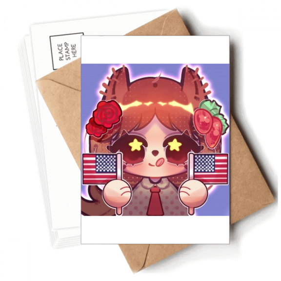 Squirrel USA America Rose Postcards Envelopes Blank Note Cards Mailing