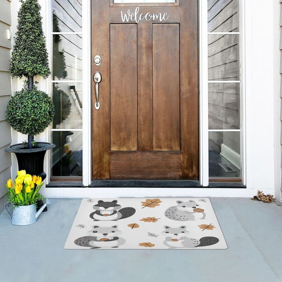 Squirrel Versatile Absorbent Door Mat, Non-Slip, Easy to Clean 32''x20''