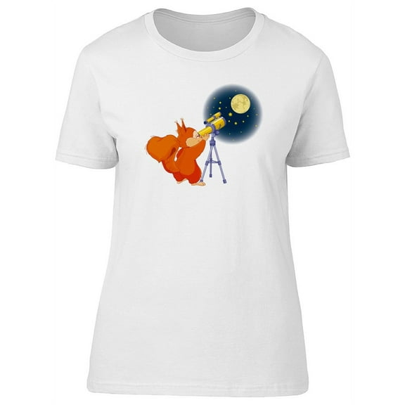 Squirrel Watching At The Moon T-Shirt Women -Image by Shutterstock, Female Small