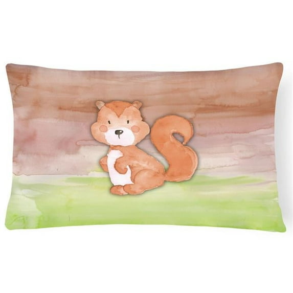 Squirrel Watercolor Canvas Fabric Decorative Pillow