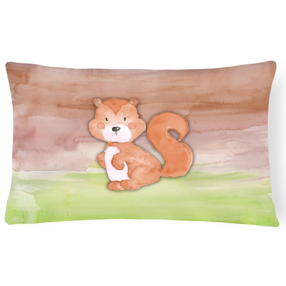 Squirrel Watercolor Canvas Fabric Decorative Pillow