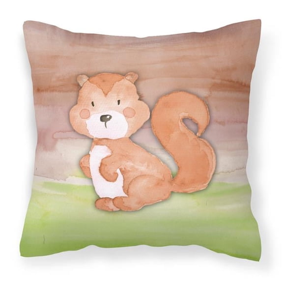 Squirrel Watercolor Fabric Decorative Pillow