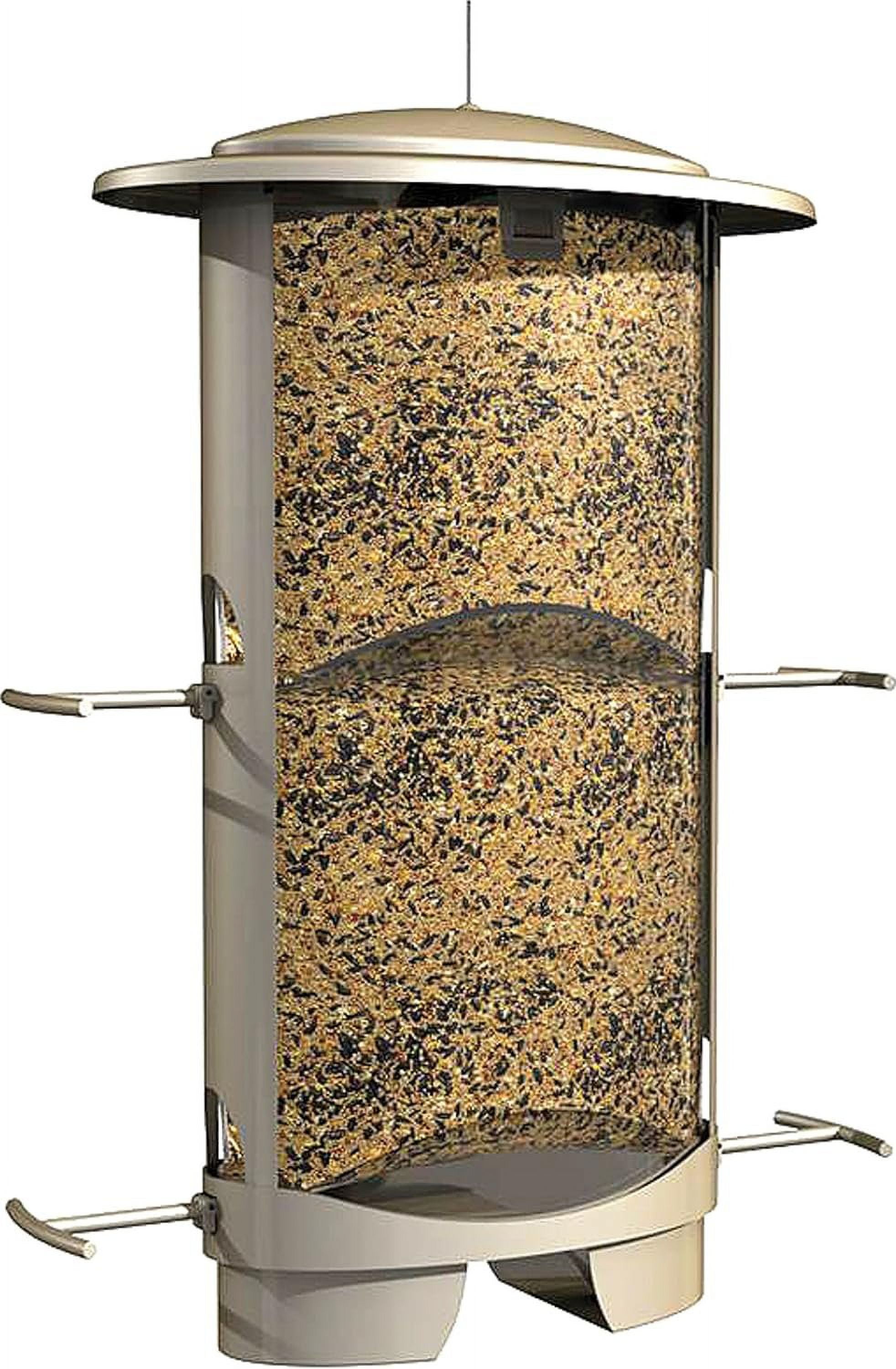 Gray Metal and Plastic Squirrel Proof Tube Bird Feeder