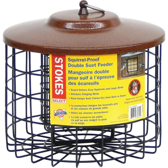Squirrel-X Squirrel Resistant Suet Bird Feeder for Finches, 2 Cake Capacity, Brown