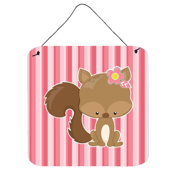 Squirrel with Flowers Wall or Door Hanging Prints