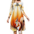 thumbnail image 1 of Squirrel with Pumpkin Women's Fall Dresses Casual Loose Flowy Swing Shift Dress, 1 of 9