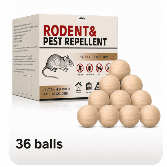 SquirrelRepellent Indoor Outdoor 36 Packs, Peppermint Balls for Rodent, Long-Lasting Mice and MouseRepellent, Safe for Human & Pets, Suitable for Home Garage Storage Car RV